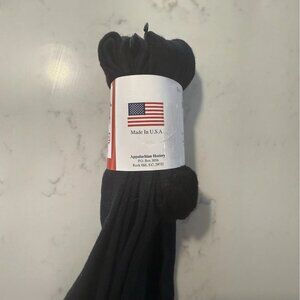 6 Pair Unisex USOA Wool Blend Military Boot Socks Small Black Made in USA